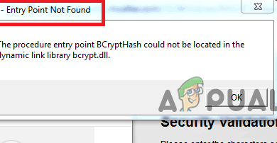 McAfee Entry Point not Found Error Message